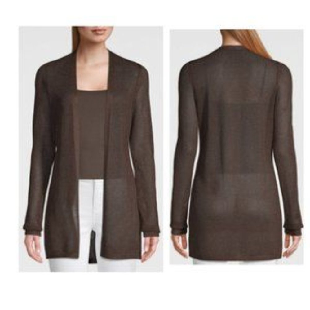 Sale! NWT - White House Black Market Knit Shimmer Espresso Coverup Cardigan - M